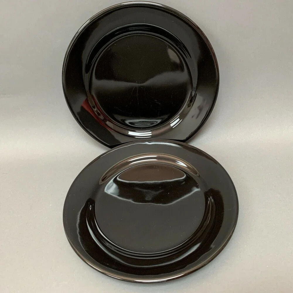 Waechtersbach Germany Black Salad Plates 8 1/2